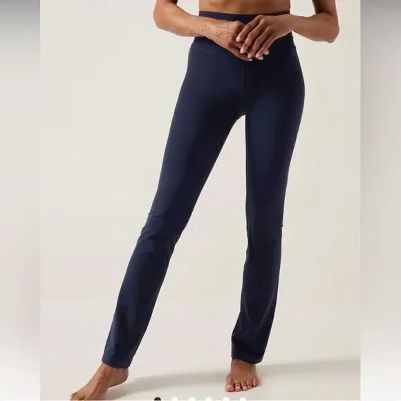 NWT Athleta Elation Straight Leg Pant Small Petite.  Navy - Picture 3 of 8